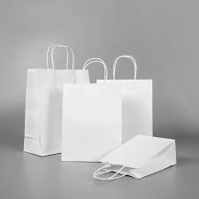 WHITE Paper Handle Bag